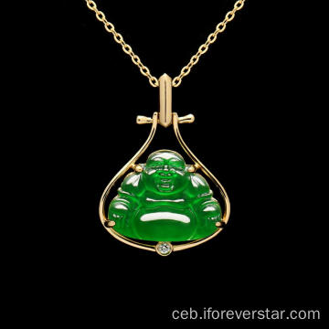 Si Jade Laughing Buddha Pendant Chinese Classical